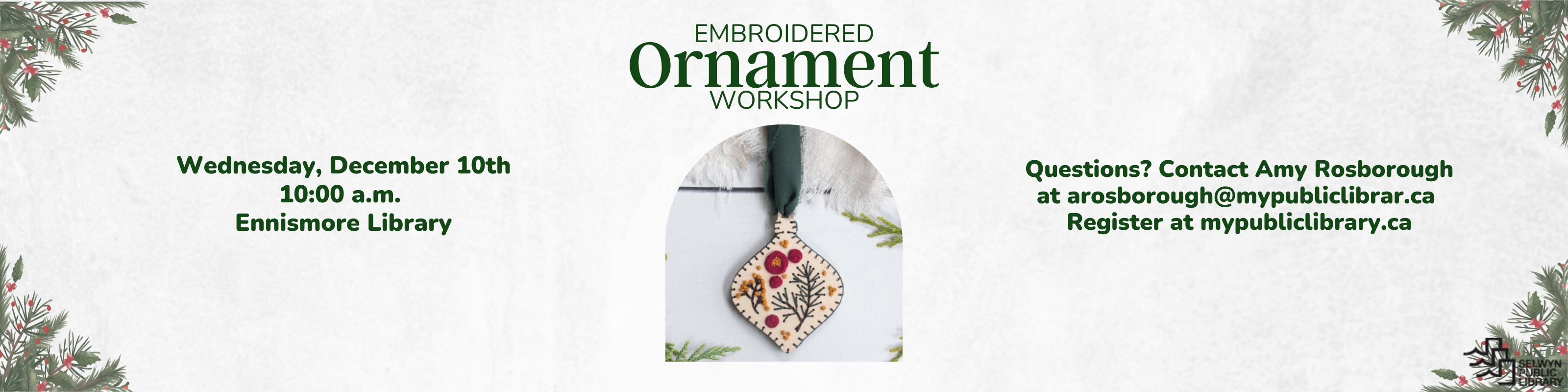 Embroidered Ornament Workshop